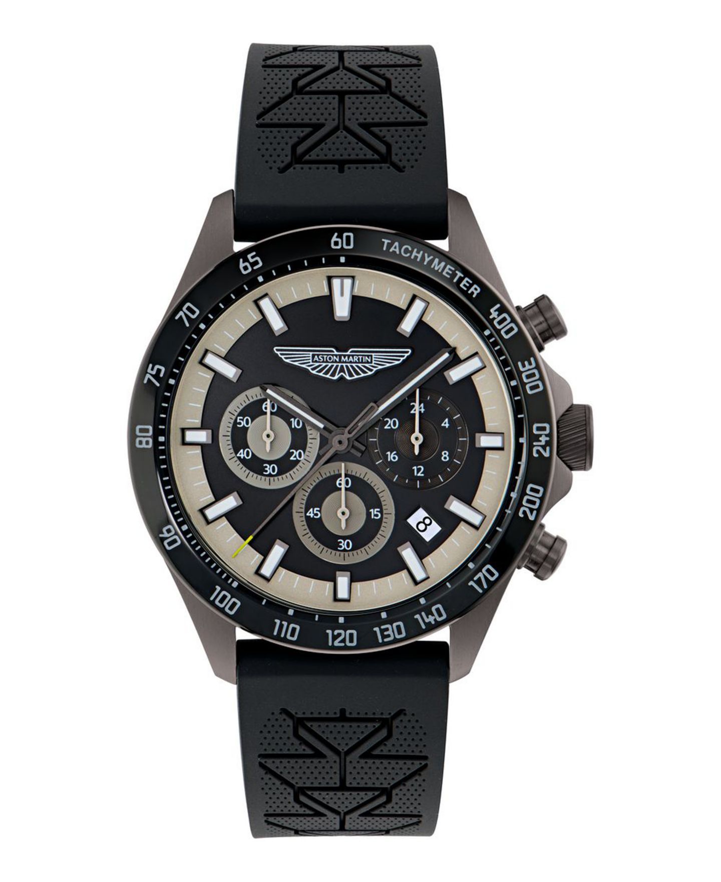 Мужские часы Aston Martin F1 Quartz Gunmetal Silicone Strap Watch 44mm — фото 1
