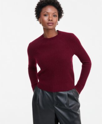 Petite Shaker Stitch Crew Crewneck Cashmere Sweater