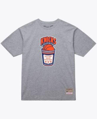 Mitchell Ness Men's Heather Gray New York Knicks Coffee Cup T-Shirt