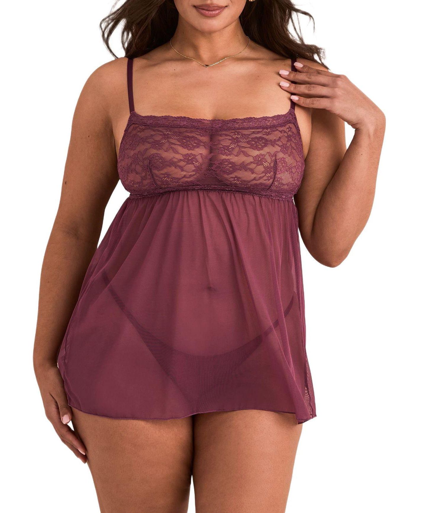 Бэби-долл Lingerie — Adore Me, цвет: Тёмный фиолетовый — фото 1