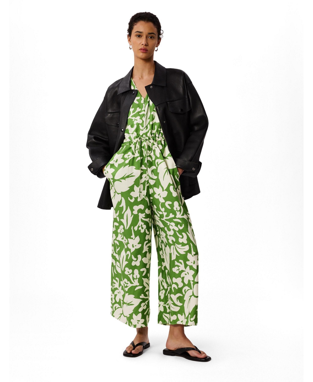 Whistles Women's Floral Tie Waist Jumpsuit