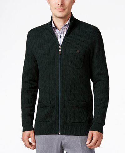 Tasso Elba Men's Soft Touch Zip-Front Cardigan, Only at Macy's