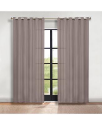 Solid Semi Blackout Grommet Washable Room Darkening Curtain Panels, Set of 2