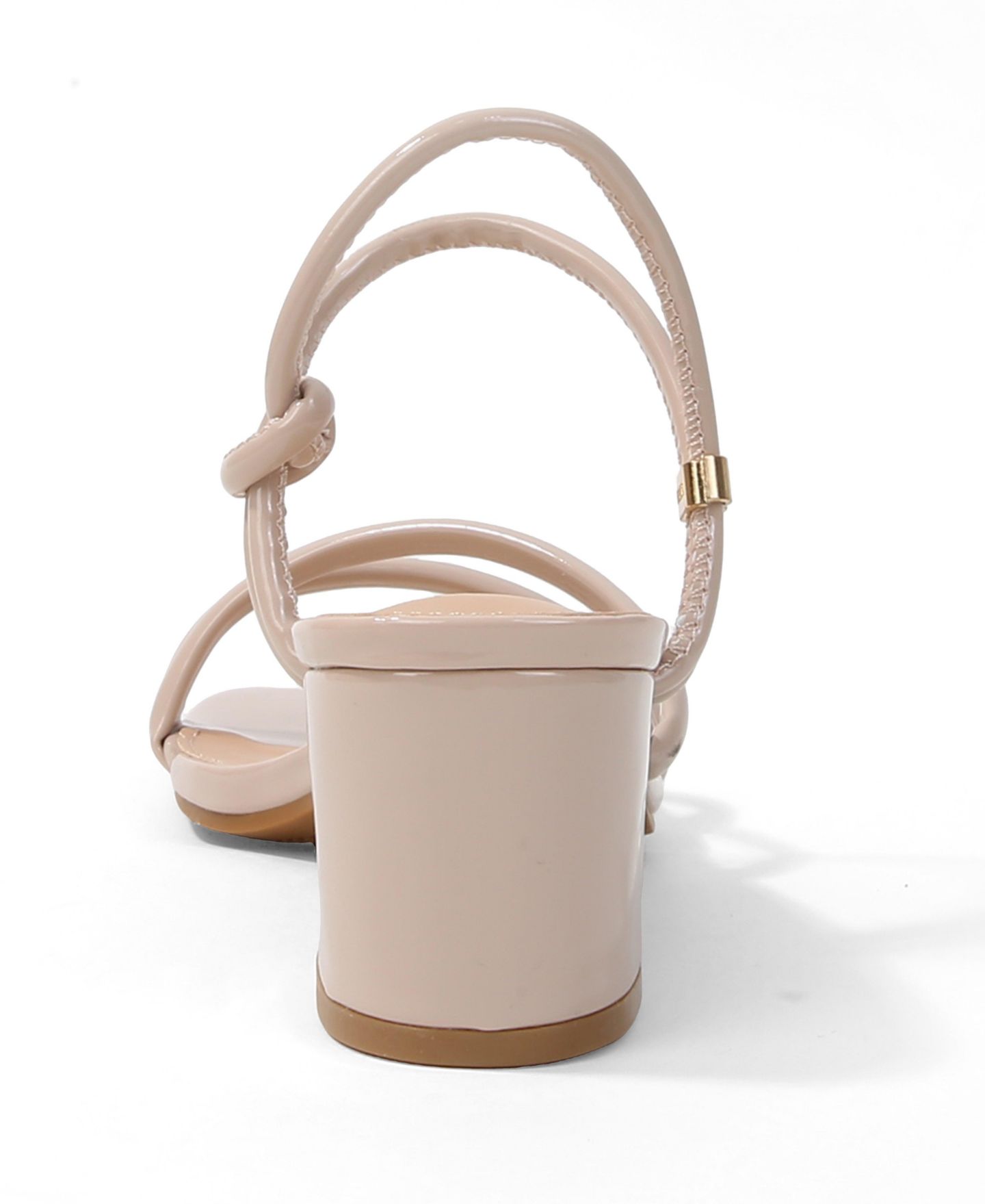 Женские сандалии BERNESS Elayna Tubular Strap Block Heel, цвет: Бежевый — фото 3