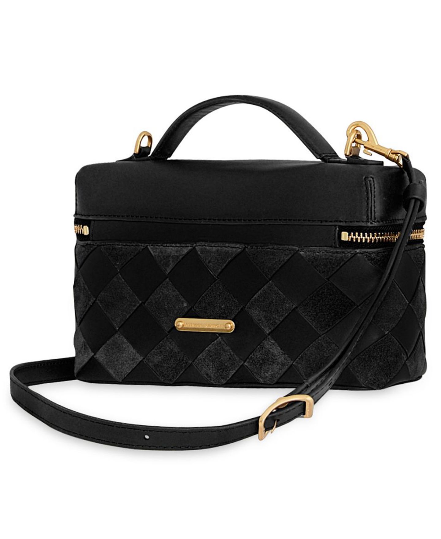 Женская сумка Rebecca Minkoff Frankie Small Leather Top Handle Satchel Handbag, цвет: Чёрный — фото 2