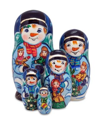 Mr. Snowman 5 Piece Russian Matryoshka Nested Doll Set