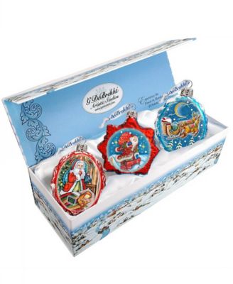 Christmas Night Glass Ornament - Set of 3