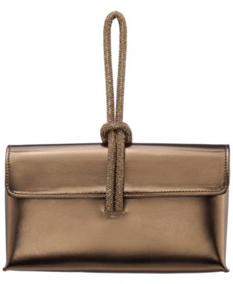 Kaylee Crystal Cord Handle Flap Small Clutch Handbag