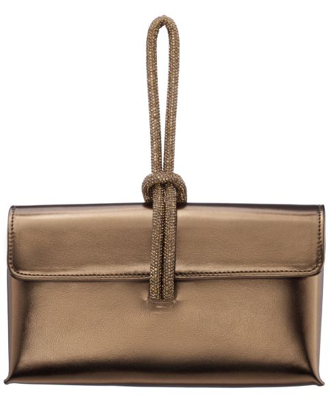 Женский клатч Nina Kaylee Crystal Cord Handle Flap Small Clutch Handbag, цвет: Бронзовый