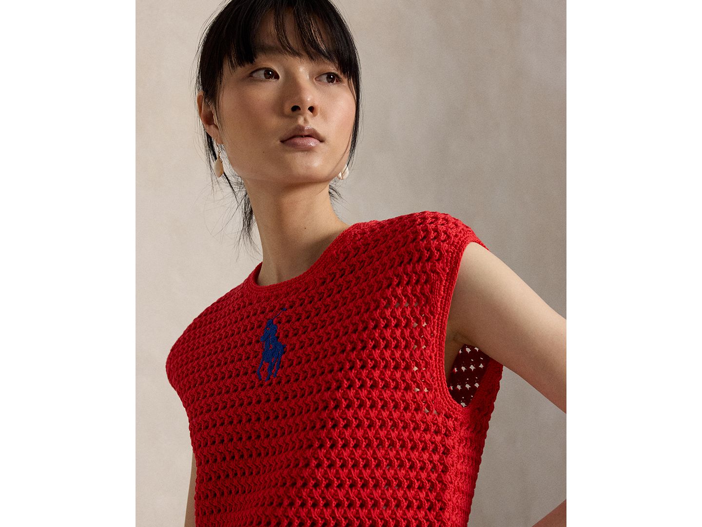 Женский свитер Polo Ralph Lauren Big Pony Crocheted Cotton, цвет: Розовый — фото 3