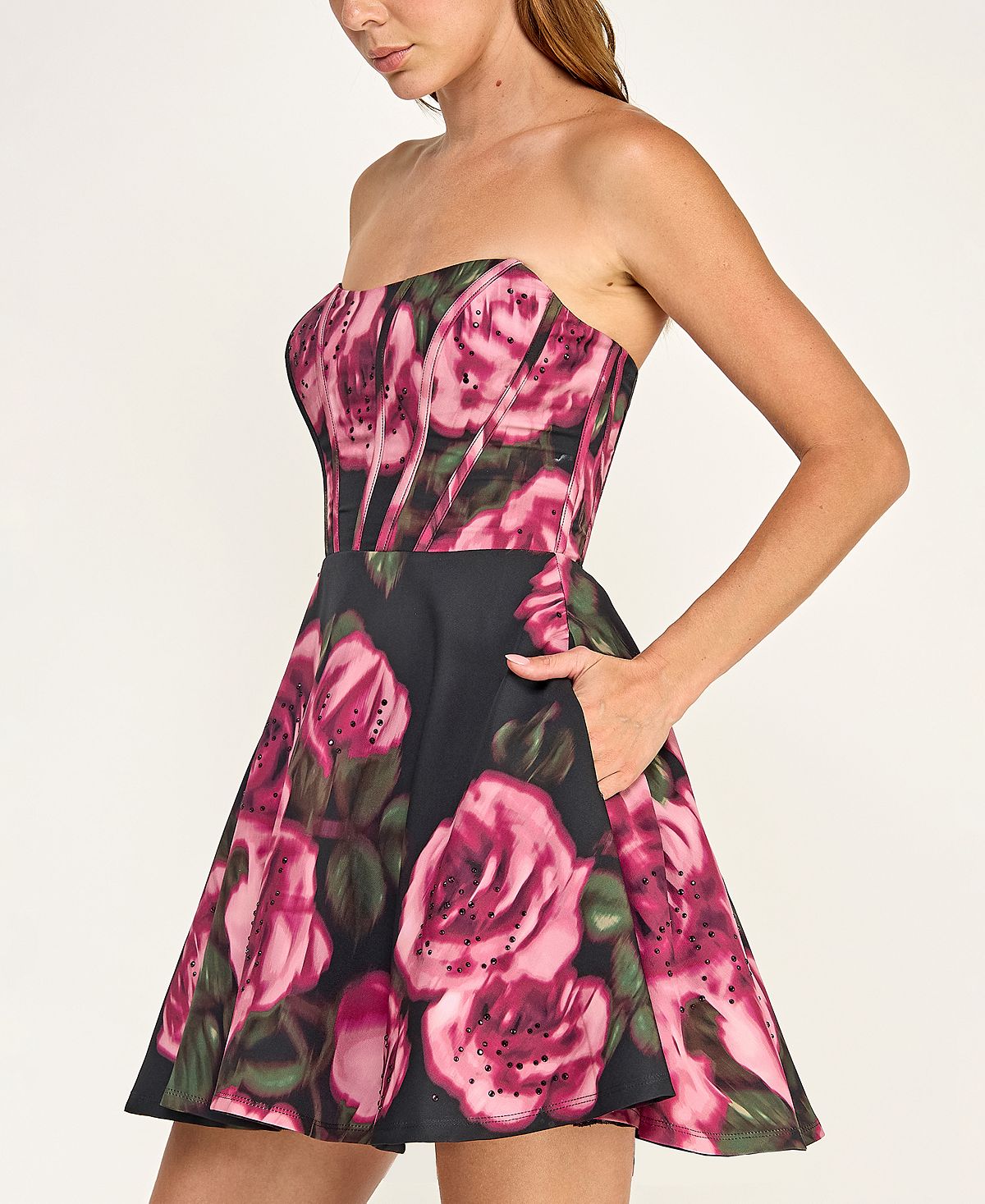 SENI & CADE Juniors' Strapless Mini Dress view 3 — MAYCSS fashion products