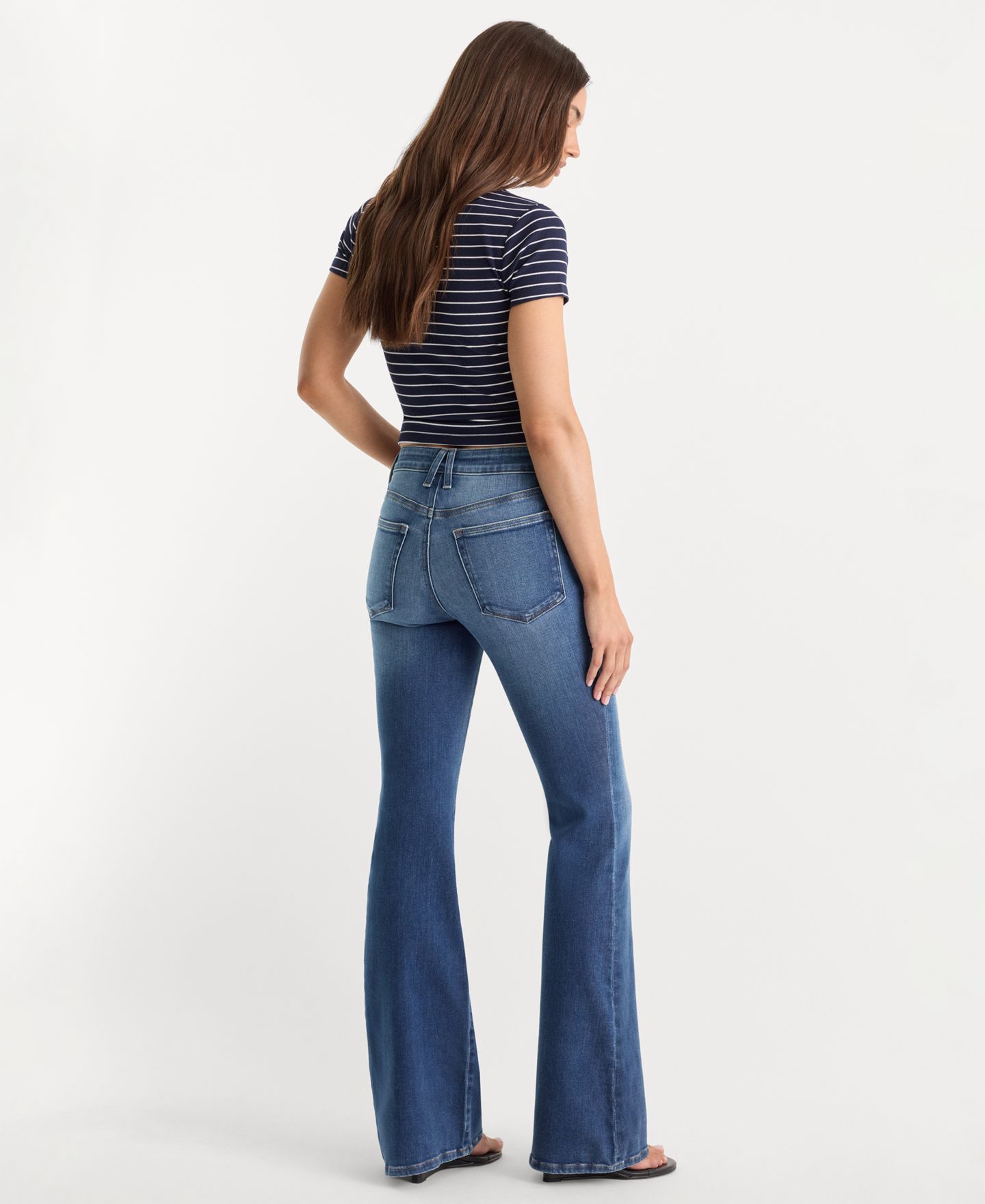 Женские расклёшенные джинсы Good American Soft Tech Good Legs, цвет: Индиго — фото 5
