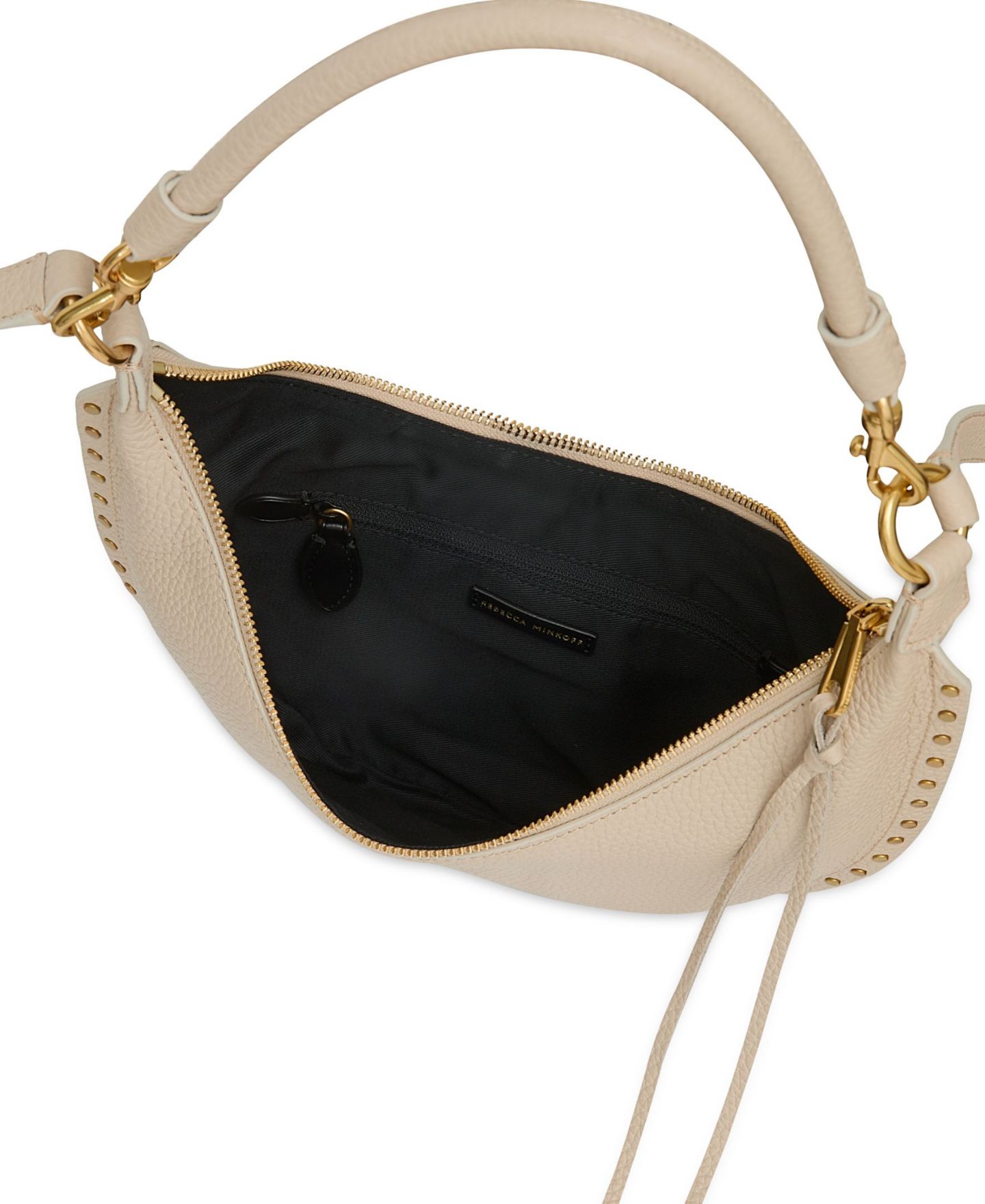 Женская сумка Rebecca Minkoff Darren Small Leather Crossbody, цвет: Серо-бежевый — фото 3
