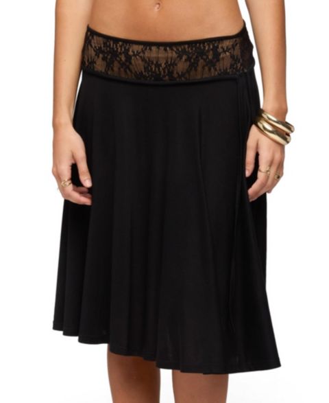 Женская юбка Edikted Winonah Crochet Waist Midi, цвет: Чёрный