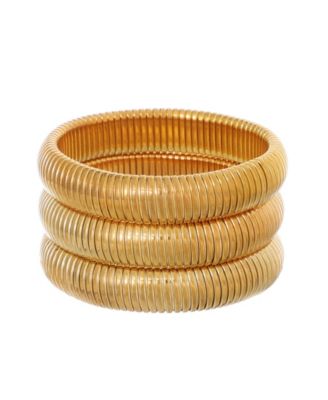 Gold Set of 3 Coil Stretch Bracelets