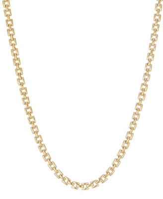 Tarnish Resistant Gold Grid Chain Necklace