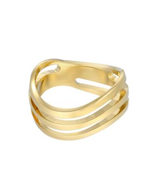 Tarnish Resistant Gold Wave Band Ring