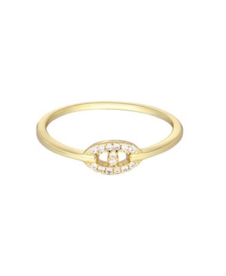 Gold Cubic Zirconia Link Ring
