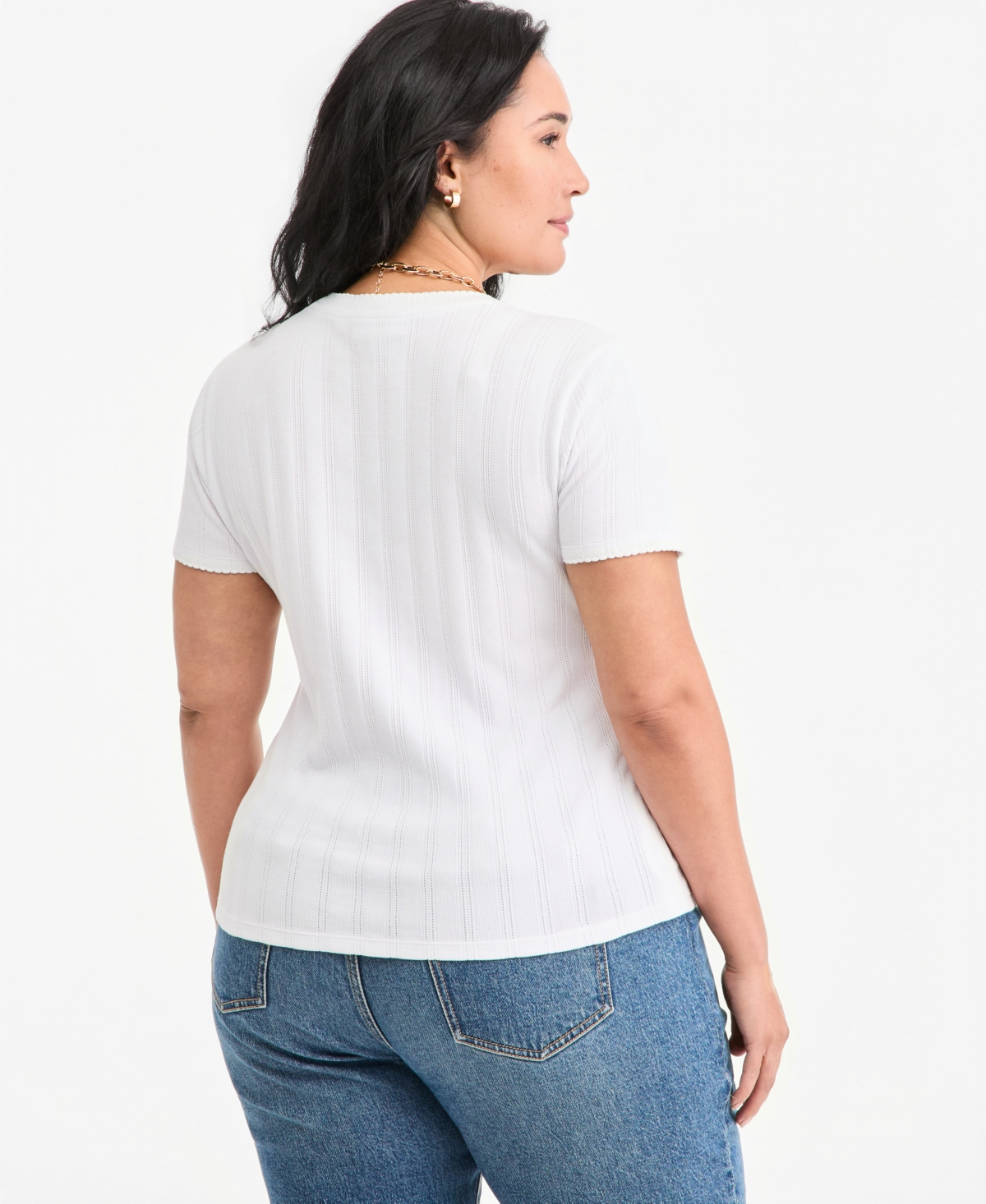 On 34th Plus Pointelle T-Shirt, Macy's Exclusive