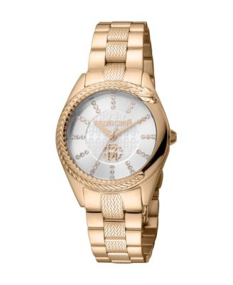 Women Snake Core Quartz IP Rose Stainless Steel Bracelet Watch