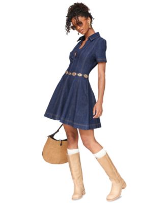dress for women jeans Buy Sosandar Blue Western Detail Denim Midi from Next USA 97.5% cotton Women Ladies Slim Denim Dress