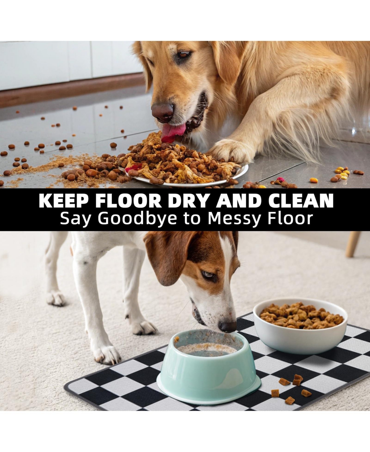 Aronkl Absorbent Anti Slip Waterproof Pet Feeding Mat Easy Clean Durable