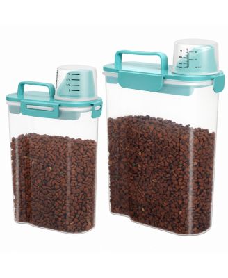 Portable Pet Food Storage Container with Cat Can Cover, Mixing Spoon
