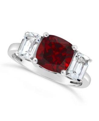 Garnet (2-3/4 ct. t.w.) and White Topaz (1-3/8 ct. t.w) Ring in Sterling Silver