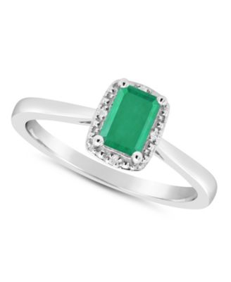 Emerald (5/8 ct. t.w.) and Diamond Accent Ring in Sterling Silver