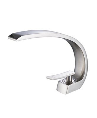 Brushed Nickel Bathroom Faucet,Faucet for Bathroom Sink, Single Hole Bathroom Faucet Modern Single Handle Vanity Basin Faucet