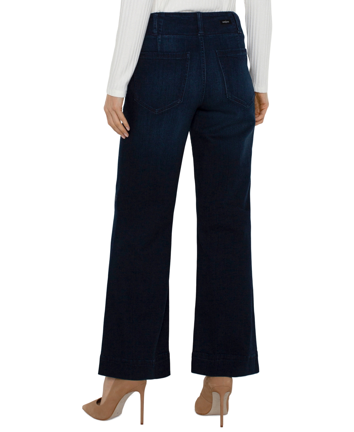 Liverpool Los Angeles Women's Patch Pocket Wide-Leg Jeans