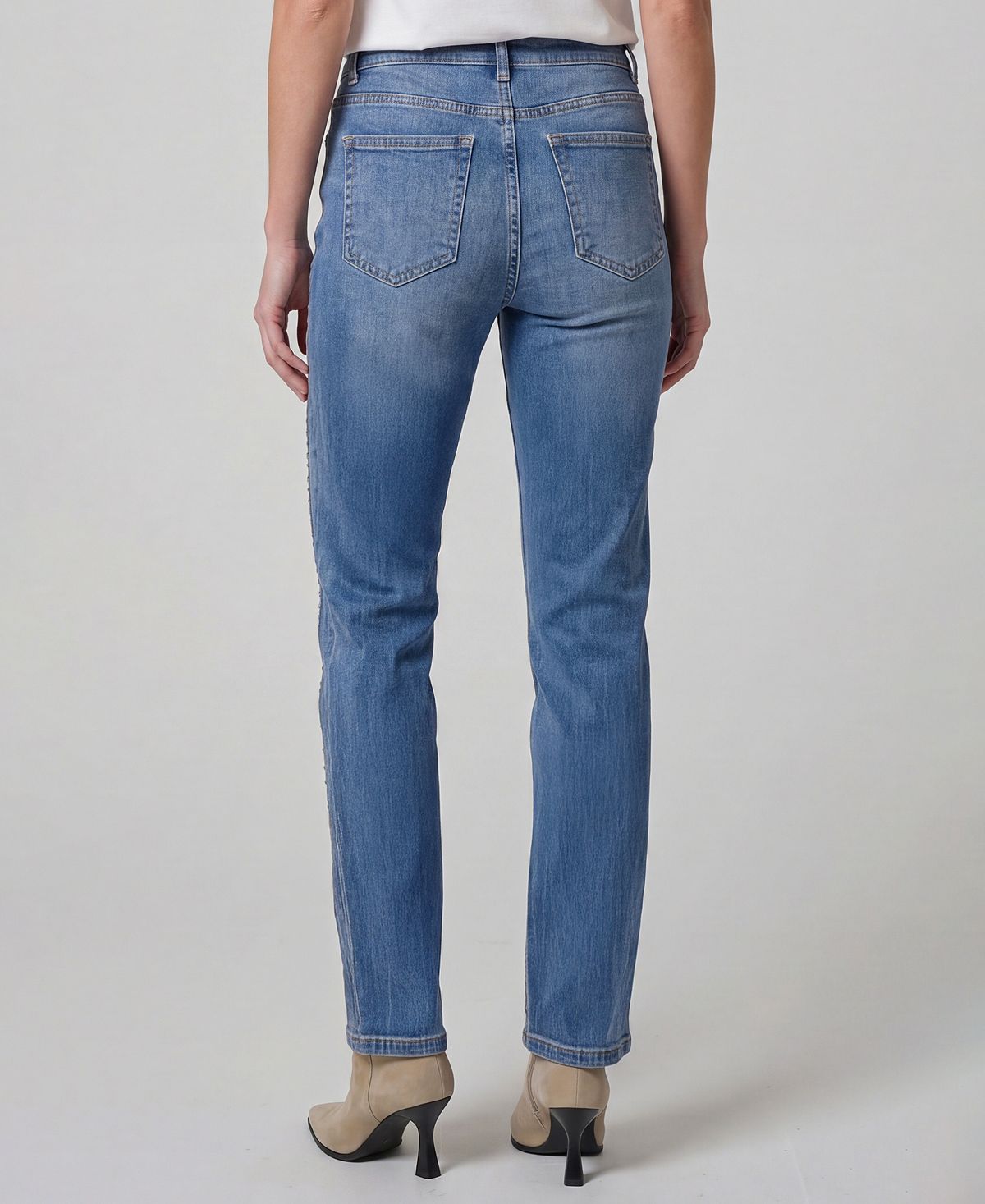 Liverpool Los Angeles Women's Kennedy Embellished Straight-Leg Jeans view 3 — MAYCSS fashion products