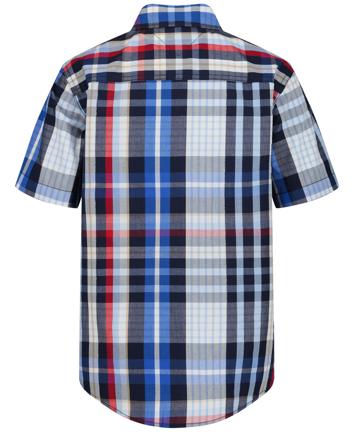 Рубашка Tommy Hilfiger Plaid Short-Sleeve Button-Front Shirt для мальчиков, цвет: Тёмно-синий — фото 2