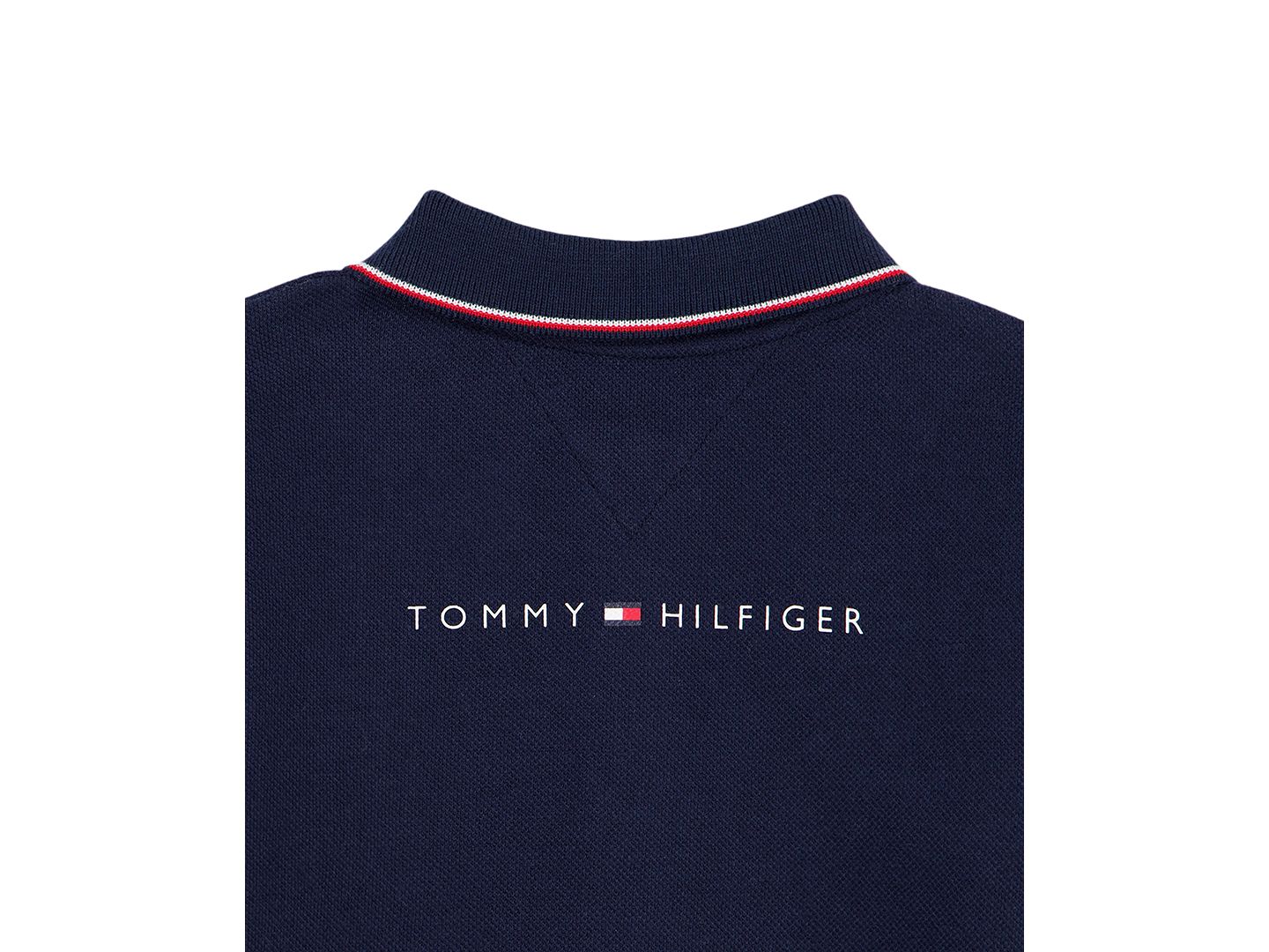 Детский вязаный комбинезон Tommy Hilfiger с воротником и планкой на флисовой подкладке, цвет: Тёмно-синий — фото 4