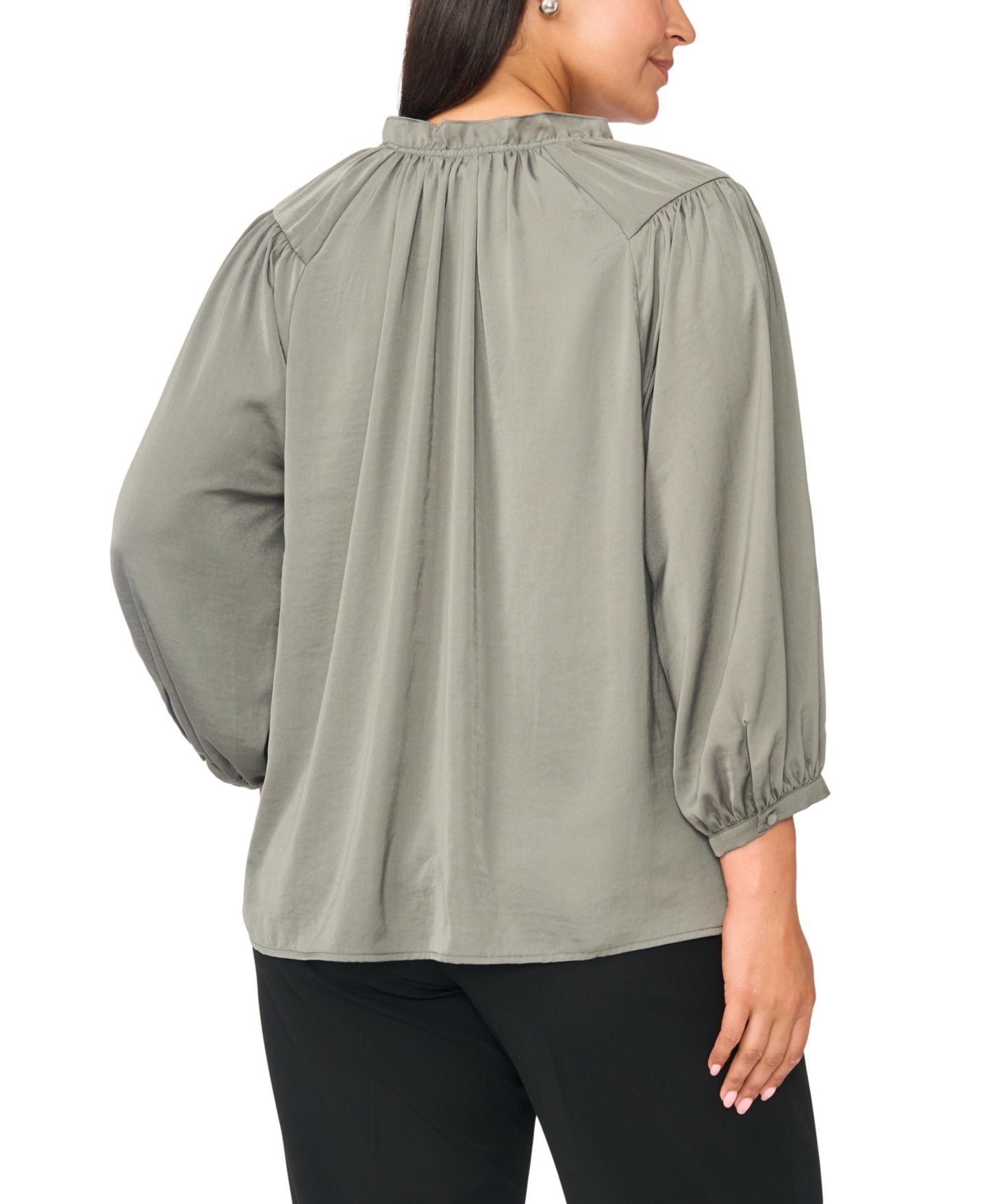Женская блузка Vince Camuto Plus Size Raglan-Sleeve Peasant Blouse, цвет: Изумрудный — фото 7