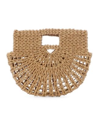Straw Arc Clutch Bag