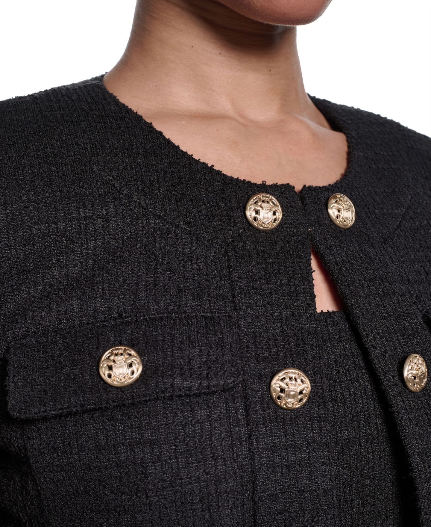 Женская куртка KARL LAGERFELD PARIS Knit Tweed, цвет: Чёрный — фото 4