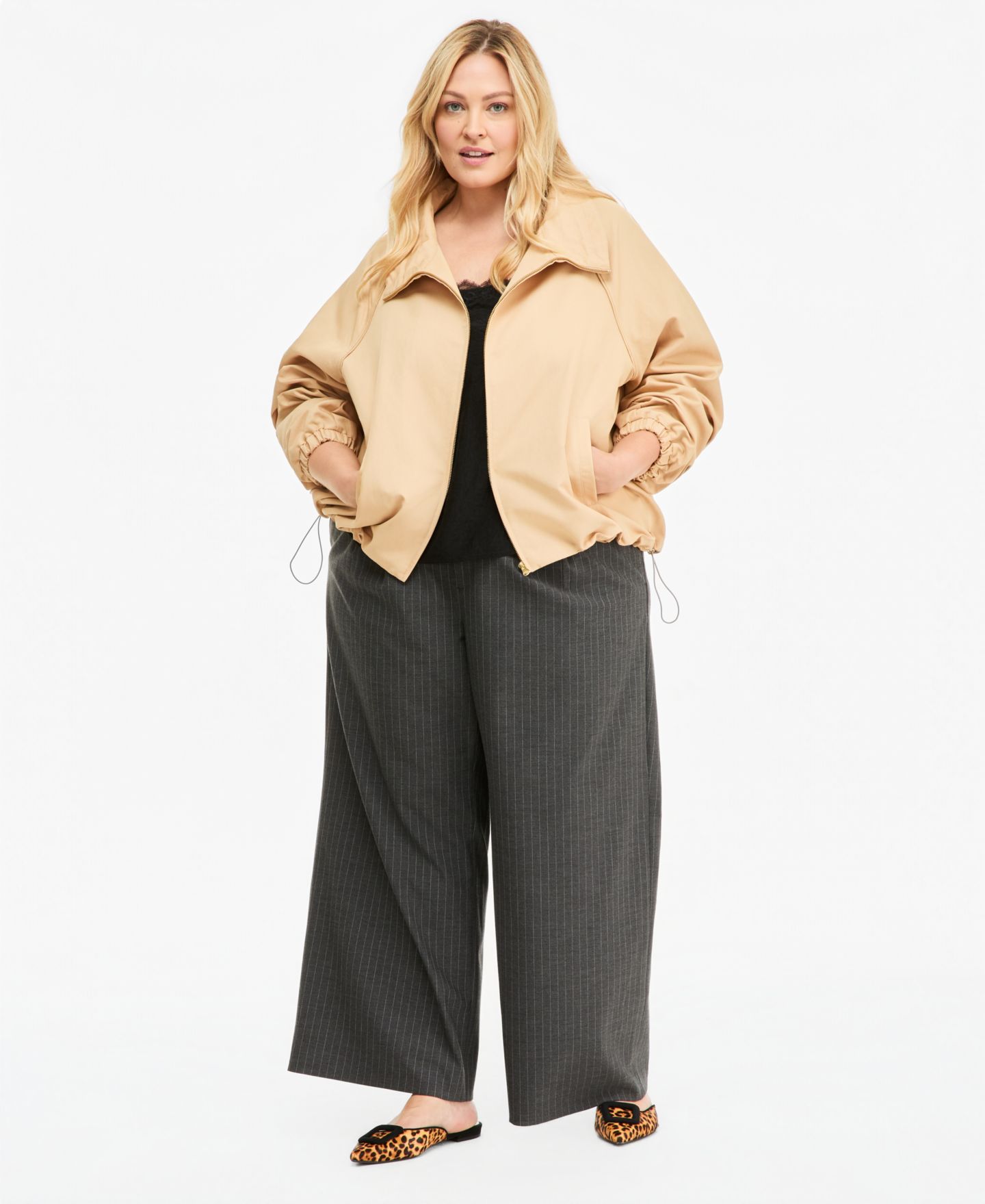 Женская куртка On 34th Trendy Plus Size Drawstring-Hem Utility, цвет: Warm Sesame — фото 3