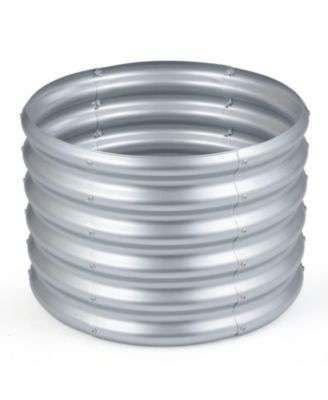 Round Galvanized Steel Raised Garden Bed with Open-Ended Base Medium