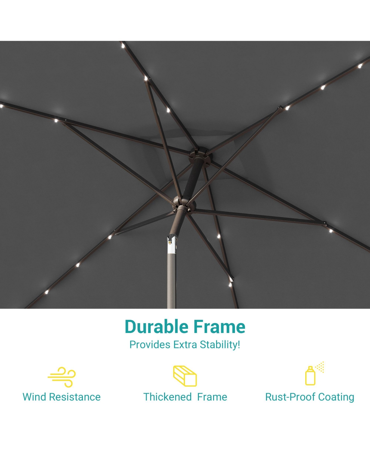 Sonkuki Enhance Your Outdoor Oasis 6x9Feet Led Rectangular Patio Umbrella - Stylish, Durable, And Sun-Protective!