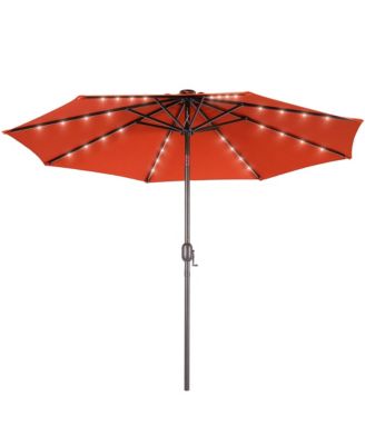 Patio 10Feet LED Market Umbrellas With Solar Lights, Table Umbrella For Patio And Outdoor With Tilt Button For Deck And Pool