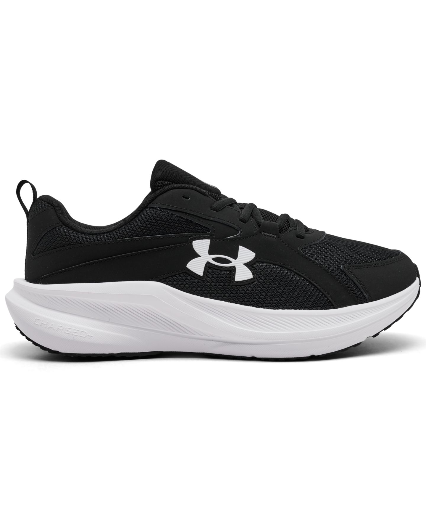 Мужские кроссовки Under Armour Charged+ Assert 11 Extra Wide Width Running, цвет: Чёрный / Белый — фото 2