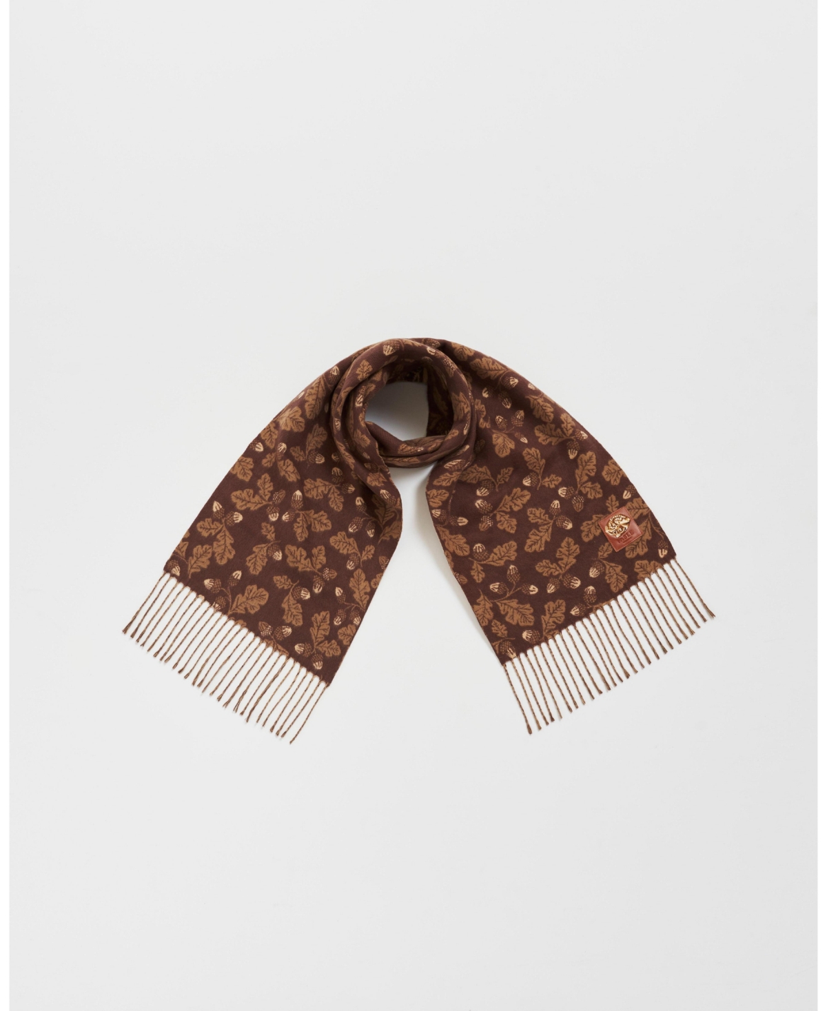 Fable England Chocolate Acorn Jacquard Scarf