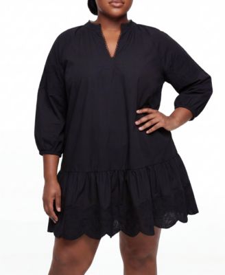Plus Size Belle Isle Scallop Hem Mini Dress
