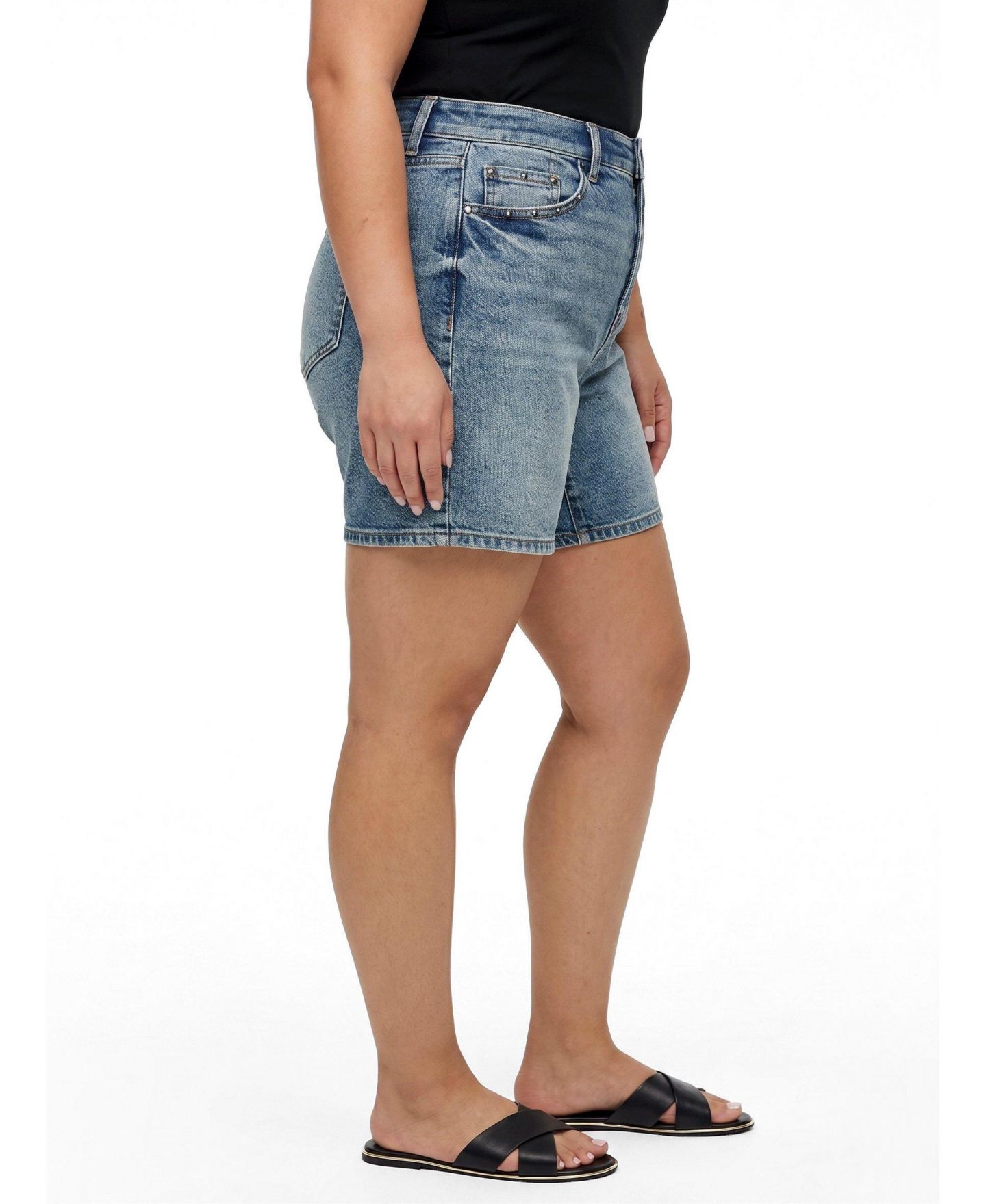 Женские шорты Torrid High-Rise Dad Denim Short, цвет: Americano — фото 2