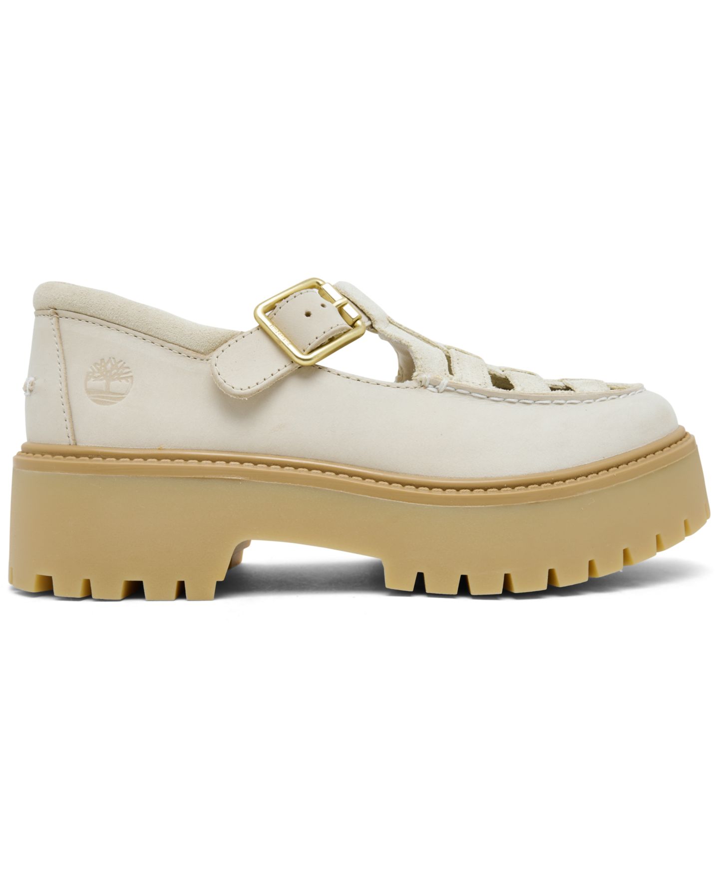 Обувь Timberland Women's Stone Street Mary Jane Platform Buckle Shoes, цвет: Светлый бежевый замшевый — фото 2