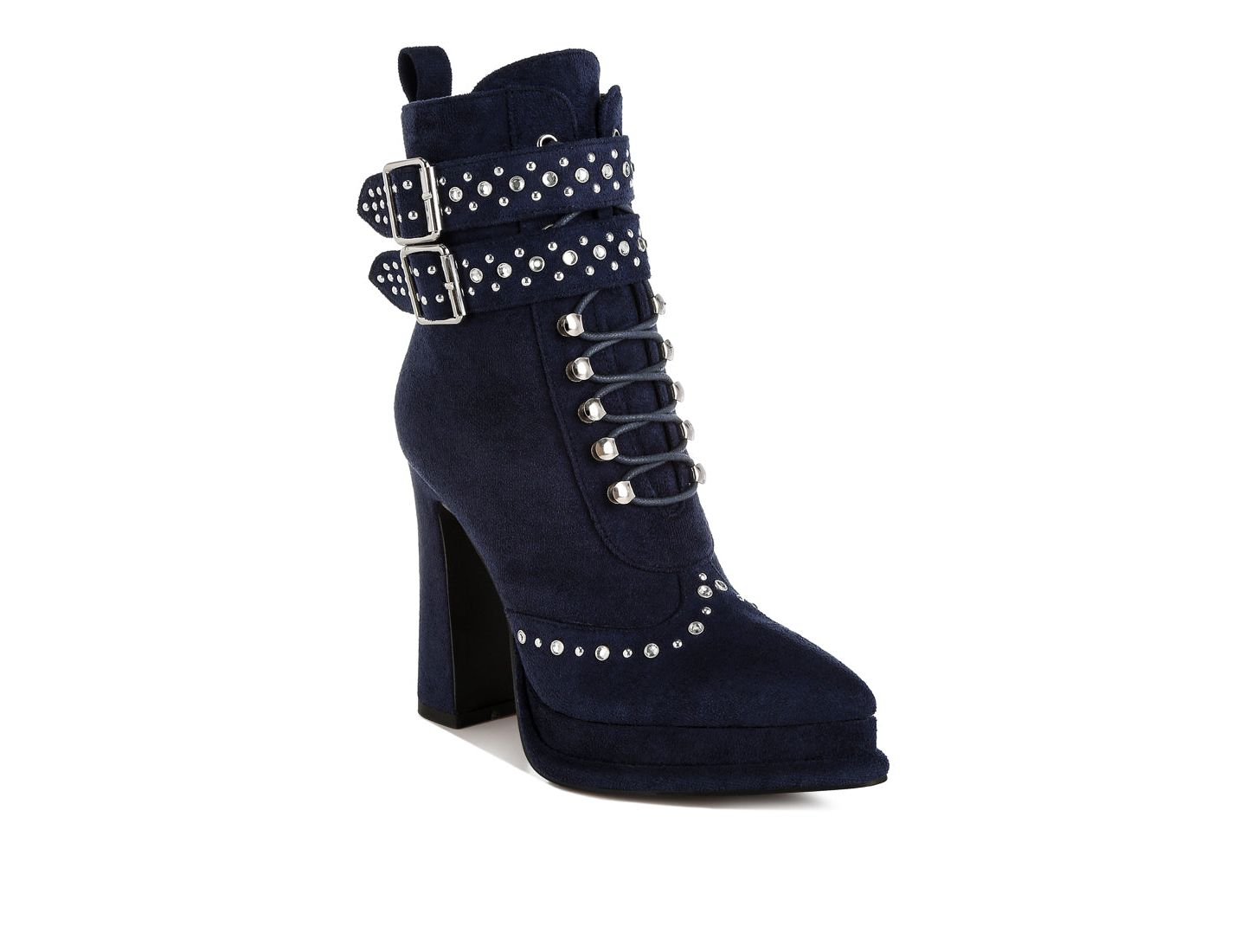 Женские ботинки London Rag Punk Nomad Harness Detail Lace Up, цвет: Тёмно-синий — фото 7