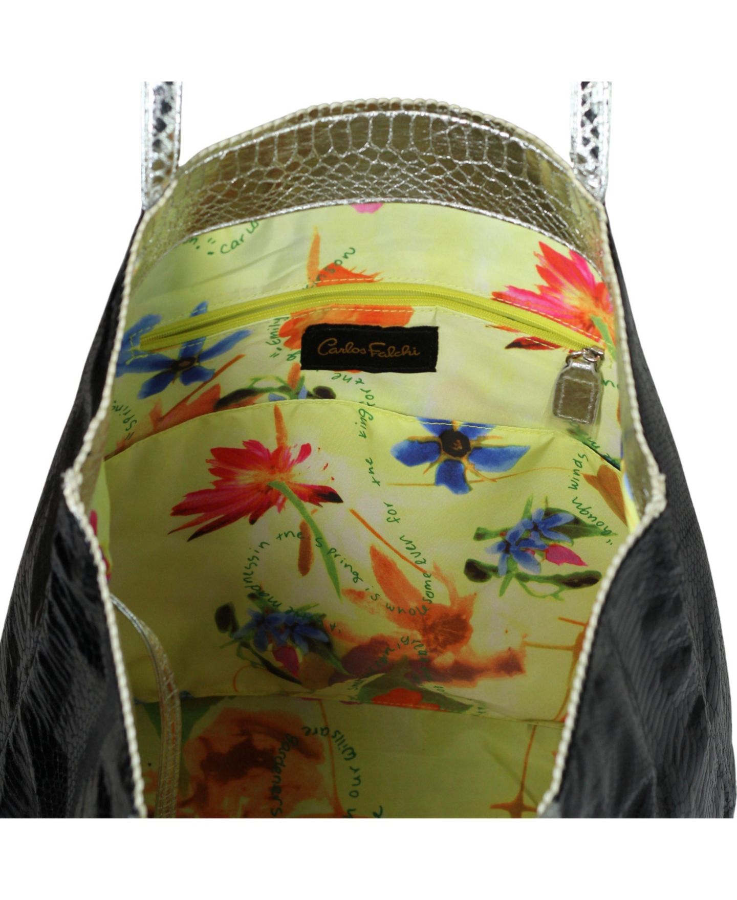 Сумка Carlos Falchi Microfiber Tote, цвет: Чёрный — фото 2