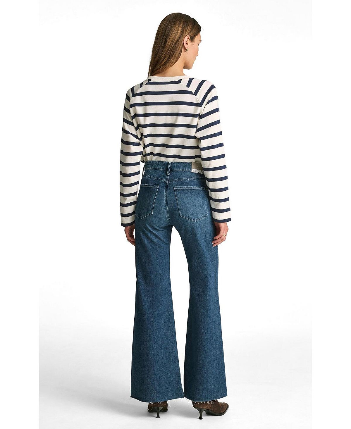 Mavi Jeans Women's Grace Mid Rise Flare In Dark Brushed Classic Blue view 3 — MAYCSS fashion products