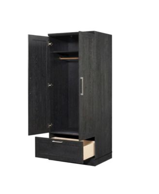 Raven Oak Storage Armoire With Contemporary Style And Spacious Design